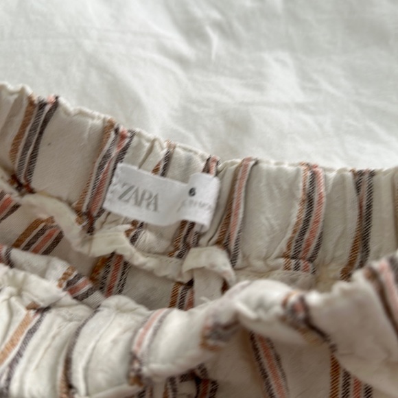 Zara Girls striped Linen Shorts, size 6 - Picture 2 of 3